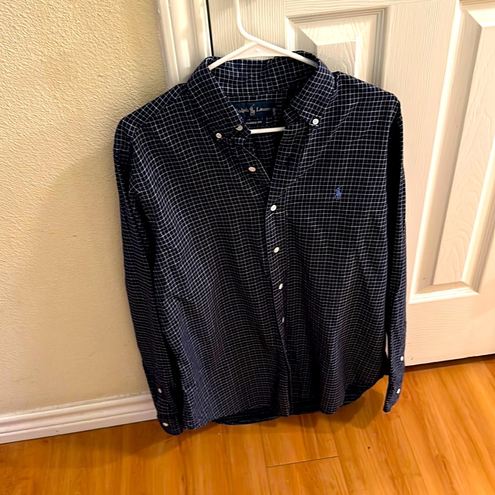 Ralph Lauren long sleeve shirt, light blue polo emblem